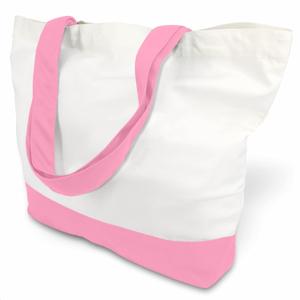 TOPDesign 3-Pack Super Strong Large 12oz Cotton Canvas Tote Bags, Reusable Grocery Shopping Cloth Bags, Fashionable Two-Tone Totes for Crafts, DIY Your Creative Designs (Pink/White)