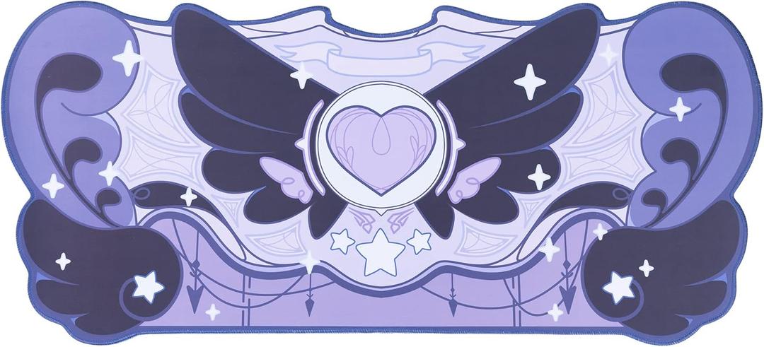 GeekShare Large Gaming Mouse Pad Dark Purple Non-Slip Rubber Back Mouse Pad Big Desk Mat for Keyboard and Mouse,Perfect for Gaming or Home Office Work - Star Wings Dark Version (Purple)