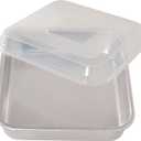 Nordic Ware Natural Aluminum Commercial Square Cake Pan with Lid, Exterior 9.88 x 9.88 Inches