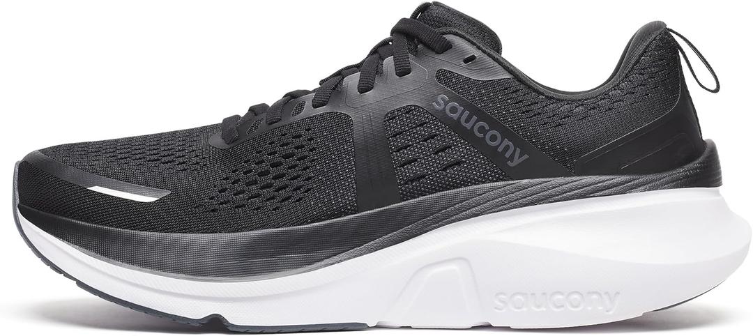 Saucony Men's Guide 18 Running Sneakers (Black/White)