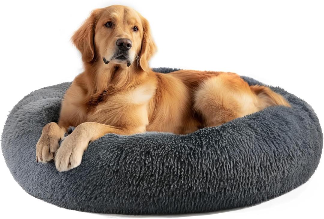Dog Beds Large Sized Dog and Cats, 32in Pet Beds for Large Pet, Washable Indestructible Extra Large (Dark Grey)