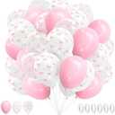 27 Pack 12 Inch Pink Latex Bow Balloons - Elegant Bachelorette Party Decorations for Birthdays, Weddings, Engagements and Coquette Themed Events