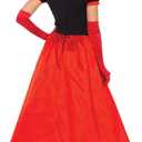 Leg Avenue Womens 2 Pc Deluxe Queen of Hearts With Card Suit Ball Gown, Crown Adult Sized Costumes