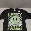 Groovy St Patricks Day Women Girls Kids Shamrock Lucky Vibes T-Shirt, S