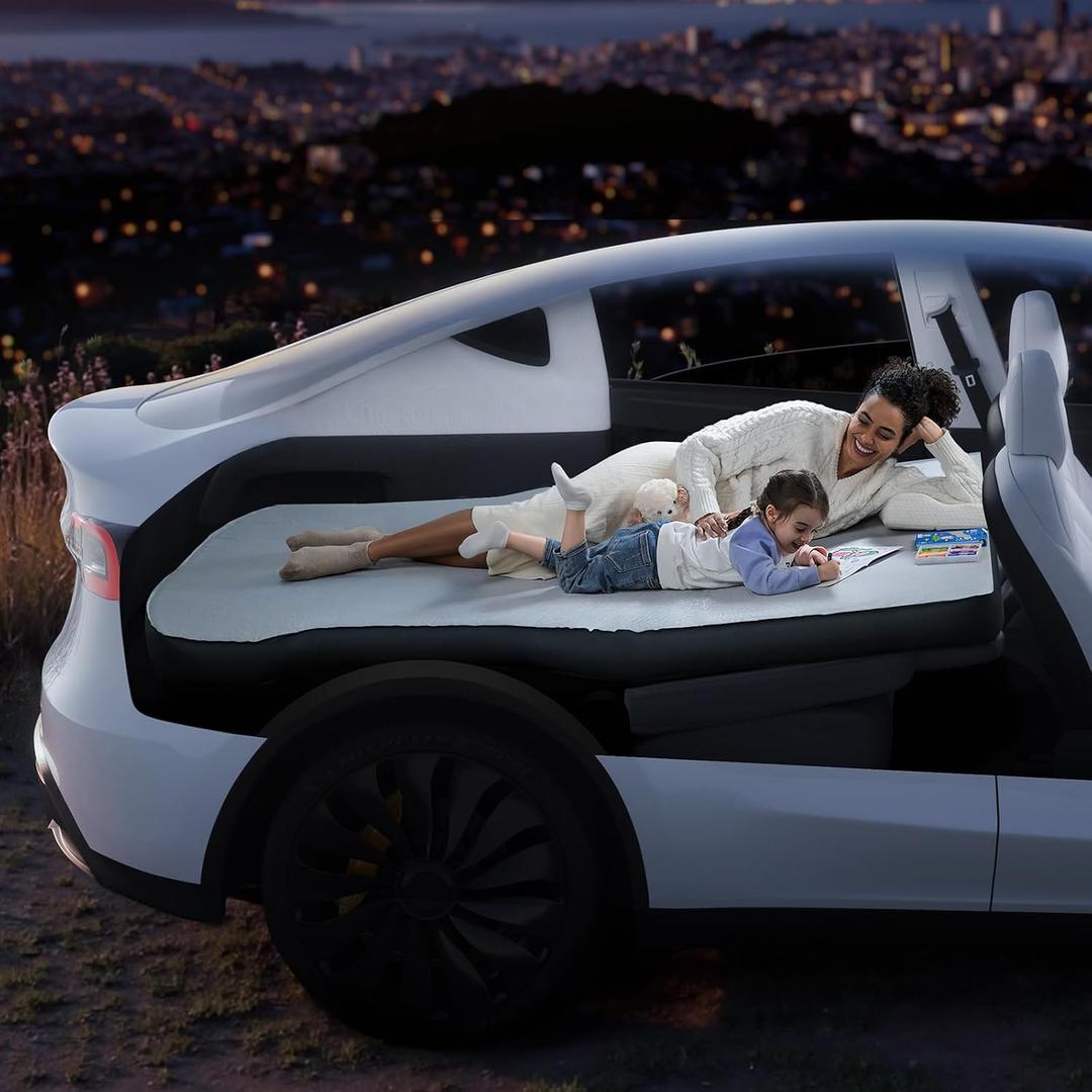 Havnby 4.5inch Foam Mattress for Tesla Model Y, Full Size Bed, Vacuum Compression, Roadtrip, Job Shifts, Nap, Camping, Guests & Home, Rechargeable Pump and Eyemask Provided, 2020-2024 Model Y