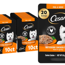 Cesar Filets in Gravy Wet Dog Food Rotisserie Chicken Flavor, 1.76 oz. Mini-Pouch (20 Count, Pack of 1), April 19, 2027