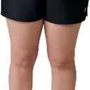 Free Country Women's Plus Size Drawstring Swim Short (2X, Black)