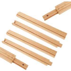 RHBLME 6 Pack Wood Drawer Slides, 17 Inches Classic Traditional Wood Center Guide Track, Drawer Glides Rails Replacement Part for Drawers, Cupboards, Beds, Storage Boxes