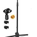 5 Core Tripod Mic Stand Floor Adjustable 18 to 72 Inches Sturdy Boom Arm Holder Microphone Stands Pedestal Para Microfono for Singing MS 080 (Black)