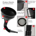 Flex Funnel - Wide Mouth Flexible Funnel with Handle, Automotive Funnels for Engine Oil, Liquid, Diesel, Kerosene,Gasoline (RED Black)