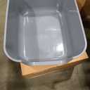 LoopTime Large Cat Litter Box with High Sides,Cat Boxes for Indoor Cats,Cat Litter Pan for Kitty,Litter Box with Low Entry,Easy to Clean,Anti-Splashing (Grey)