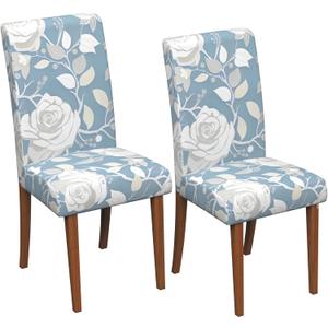 Stretch Dining Chair Covers Set of 2,Floral Print Chair Covers,Soft Removable Washable,Pet Friendly Furniture Protector,Universal Chair Slipcovers for Home, Kitchen,Ceremony Dining Room Seat