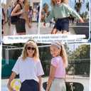 YooAurvox 3 Pack Girls Shorts Athletic Sport Summer Casual Basic Elastic Waist Drawstring Sweat Shorts with Pockets(Navy Blue, Light Heather Gray, Black,9-10 Years)