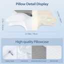HOMCA Cervical Pillow Memory Foam Pillows - Contour Memory Foam Pillow for Neck Pain Relief, Orthopedic Neck Bed Pillow for Side Sleepers Back and Stomach