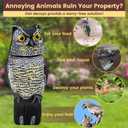 Owl Decoys to Scare Birds Away, Waterproof Garden Owl Statue with 360 Rotating Head, Pigeon Repellent and Squirrels Deterrent for Outdoor Patios, Pools, Rooftops and Vegetable Gardens