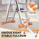 Valeo Ladder 11FT, Multi Position 3 Step Ladder Extension, Anti-Slip A Frame Folding Ladder with Removable Tool Tray, 330lbs Adjustable Telescopic Aluminum Ladders for Stairs Home Indoor Outdoor Roof