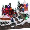 Christmas Village Rocking Seesaw - Animated Pre-lit Winter Snow Town - Perfect Addition to Your Indoor Holiday Decorations & Snow Village Display