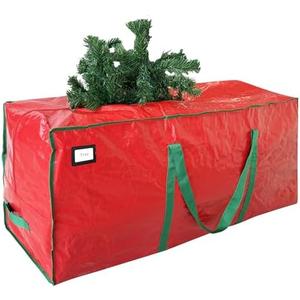 Cosy Family 7.5 ft Christmas Tree Storage Bag - Durable Heavy Duty Extra Large Artificial Xmas Holiday Tree Bag with Reinforced Handles and Dual Zippers Wide Opening - Red
