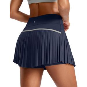 SANTINY Pleated Tennis Skirt for Women with Pockets High Waisted Athletic Golf Skorts with Shorts for Workout Pickleball (XL)