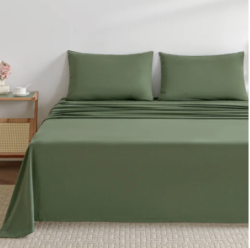 JellyMoni Blanket And Pillowcase Twin, green 2 Pieces Luxury Soft Microfiber Sheets Set for Twin Size Bed
