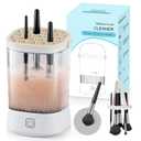 Electric Makeup Brush Cleaner - 12000 RPM Makeup Brush Cleaning Machine, IP65 Waterproof Automatic Makeup Brush Cleaner for Makeup Sponges and Brushes(White)