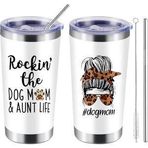 WFSJRED Cool Aunt Club Coffee 20 oz Insulated Tumblers with Lid & Straw | Aunt Gifts Stainless Steel Travel Coffee Tumbler Mug (AUNT LIFE Tumbler)