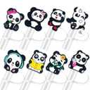2 x 6Pcs Cute Panda Straw Toppers