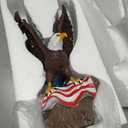 15.35in Majestic Lifelike Bald Eagle Statue - Durable Resin Garden Sculpture for Outdoor Lawn Decoration & Indoor Art Display Courtyard Decoration
