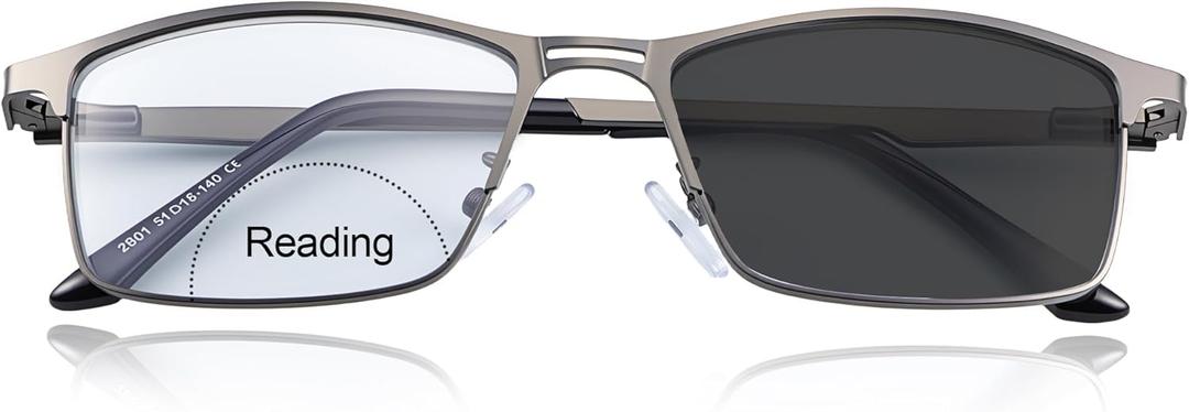 YIMI Photochromic Bifocal Reading Glasses UV Outdoor Sunglasses Computer Anti Blue Light Transition Eyeglasses for Men Women