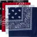 Bandanas for Men & Women, Paisley Bandanas, Bandanas for Face Mask, 4 Pack, 100% Cotton Bandanna by Tigerdoe