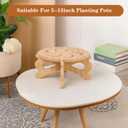 Plant Stand Indoor, Bamboo & Wood Plant Holders Indoor Stand, No Screws Required Stable Outdoor Plant Pot Stand, Wooden Stand for Plants Fit 5-15 Inch Pots, Support 190lb Adult