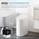 jinligogo 5 Gallon Bathroom Trash Can with Lid, Automatic Motion Sensor White Trash Can, Touchless Slim Waterproof Garbage Bin for Kitchen, Bedroom, Office, and Bathroom