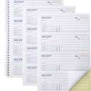 Professional Money and Rent Receipt Book Two Part Carbonless Copy Spiral Bound(3 Packs)