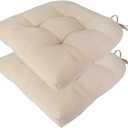 Outdoor Chair Cushions 19 x19 Inch,Water Resistant Tufted Seat Cushions 19",Reversible,Weather Resistant,Rounded Back Wicker Chair Cushion for Patio Garden Furniture(Antique Beige)