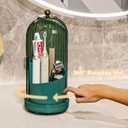 Toothbrush Holders with Cover, Drainage Rotating Electric Toothbrush Organizer, 3 Slots Tooth Brush Holder for Bathroom Counter, Green