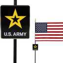 US Army Veteran Grave Marker with American Flag - 30" Tall Cemetery Graveside Memorial with Officially Licensed Military Seal - by Allied Flag