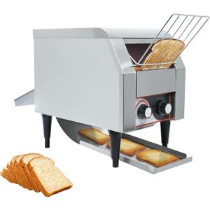 Commercial Toaster Conveyor 150slices/Hour,Stainless Steel Conveyor Toaster for Bun Bagel Bread Heavy Duty with 7 Speed Control/3 Toaster Mode Speed Control/3 Toaster Mode