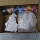 Eersida 2 Sets Christmas Gnome Ceramics to Paint Xmas Ready to Paint Your Own Ceramic Gnome Statues DIY Unpainted Ceramics Paintable Figurines Kit Crafts with Brush Palette