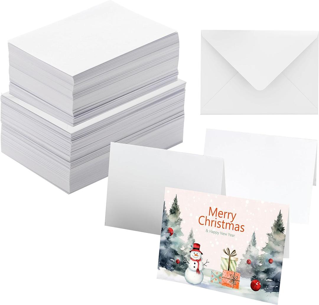 50 Pack Heavyweight Cotton Watercolor Cards with Envelopes, 4 x 6 Inch, Perfect for Painting or Card Making, Ideal for Christmas and Birthday Gifts