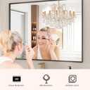 Bathroom Mirror, 24X36 Inch Matte Black Framed Mirror, Rectangular Wall Mirror, Vanity Mirror Wall Mounted, Anti-Rust, Tempered Glass, Hangs Horizontally or Vertically