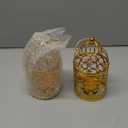 2 Pcs Small Metal Tealight Hanging Birdcage Lantern, Vintage Decorative Centerpieces of Wedding, Party, Gold