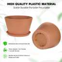 Set of 2-18 Inch Large Planter Set Includes a Pot with Round Drainage Holes and a Tray, Suitable for Tall Plants and Flowers. Extra-Large Outdoor Terracotta-Colored Plastic Planter