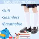 Girls Knee High Socks Seamless Boys School Uniform Socks Kids Soccer Socks Cotton Long Socks 3/5 Pack (White)