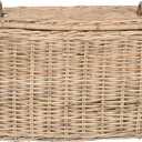 KOUBOO Rattan Core Rectangular Storage Basket with Lid, Large - Wicker Basket, Decorative Storage Box, Home Organizer, Laundry Hamper, Toy Box, Kitchen Storage, Natural