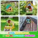 Liliful 4 Pack Birdhouse Kit DIY Wooden Bird House with Paint and Paintbrushes Arts and Crafts Painting Kits for Boys Girls Adults Build Paint Christmas Birthday Indoor Outdoor Craft (Classic Style)