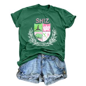 Musical Shirts Women Shiz University Tshirt Changed for Good Witch Musical Movie Tees Graphic Short Sleeve Tops Green (Green, XL)