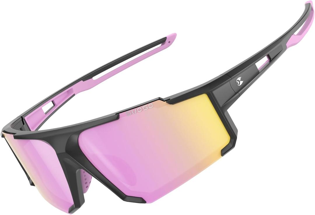 suoso Polarized Sports Sunglasses Men: UV400 Running Sunglasses for Women, Lightweight Fishing Baseball Cycling Glasses TR90