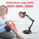 Infrared Light Heat Lamp, Near Red Light Therapy for Body Muscle Joint Pain Relieve 150W Bulb with Adjustable Stand, Timer