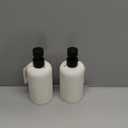 Soap Dispensers 400mL 13.5 OZ, 2 PCS Luxurious Hand Dish Lotion Shampoo Soap Dispenser Jar, Travertine Soap Bottles Rustproof Pump for Kitchen Bathroom Countertop (Ivory White)