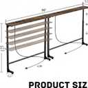 Adjustable Height Narrow Sofa Table with Built-in Power Outlets, 90" Long Console Table Behind Couch Table with Charging Station Skinny Entryway Table for Living Room & Hallway (Dark Rustic Brown), 90IN
